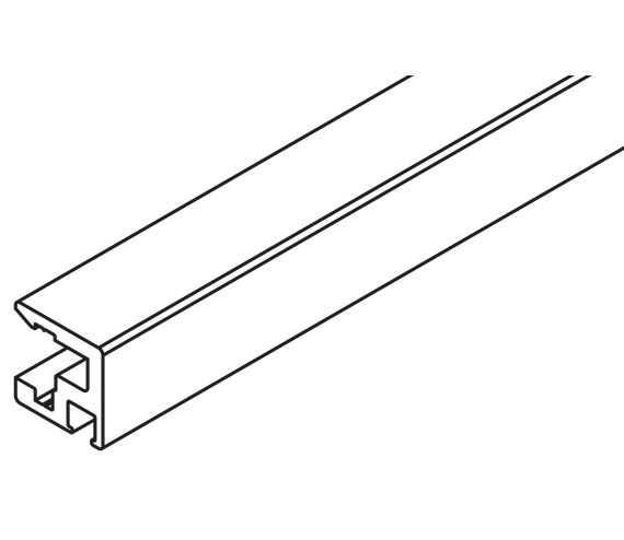 GLASS FRAME PROFILE HAWA REGAL C 25, ABOVE/LATERAL, ALU ANODIZED, L= 6000 MM