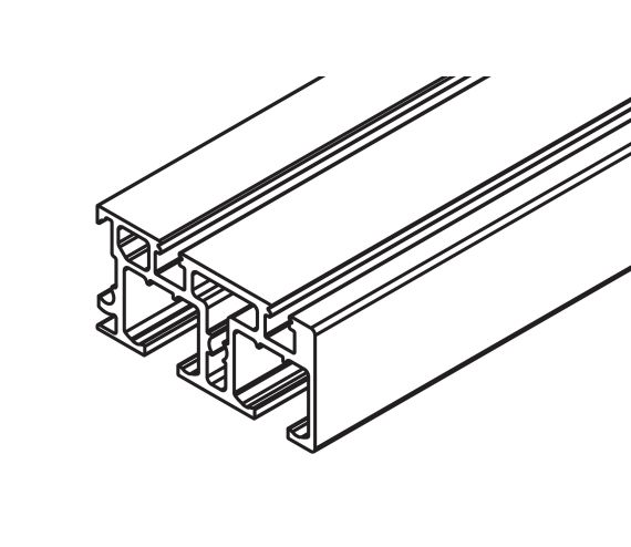 CLIP-ON DUAL TRACK HAWA REGAL C 26, ALUMINIUM ANODIZED, L= 6000 MM