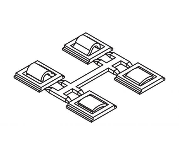 SLIDER BOTTOM GUIDE HAWA CLIPO/PORTA, PLASTIC, WHITE, 4-PIECE SET