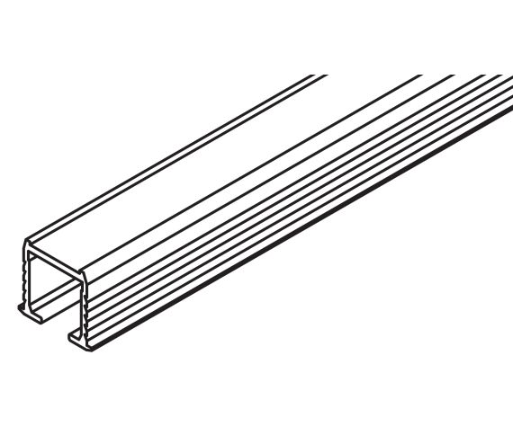 SINGLE TOP TRACK, HAWA CLIPO 10/15, ALU, FOR CALKED FITTING OR GLUEING, L= 6000 MM