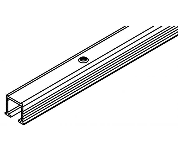 SINGLE TOP TRACK, HAWA CLIPO 10/15, PRE-DRILLED, TO SCREW ON, ALU, L= 6000 MM