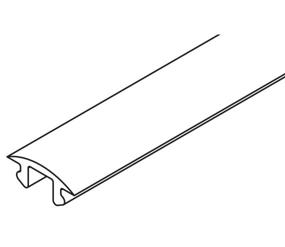 LATERAL COVER PROFILE FOR GLASS FRAME, PLASTIC GREY, L= 2500 MM