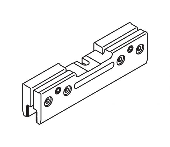 CLAMPING SHOE HAWA CLIPO/PORTA, ALUMINUM, GLASS THICKNESS 6-8 MM