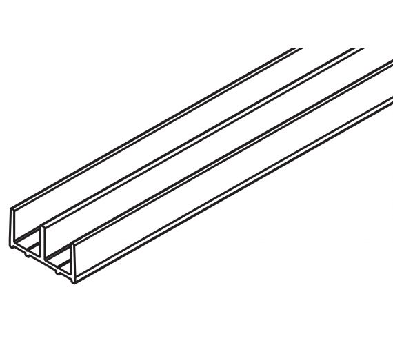 DUAL GUIDE TRACK HAWA FRONTINO 20, ALUMINIUM, ANODIZED, SCREWED ON, L= 2400 MM