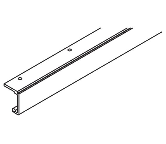 SINGLE TOP TRACK HAWA COMBINO 60, ALUMINIUM, PRE-DRILLED, L= 6000 MM