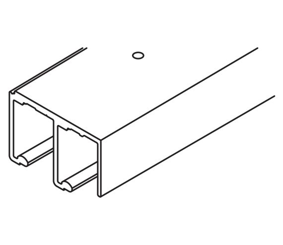 DUAL RUNNING TRACK HAWA COMBINO L 40 / U 50, ALU ANODIZED, PRE-DRILLED, L= 3500 MM