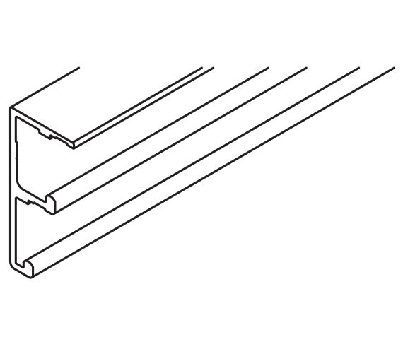 DOUBLE RUNNING TRACK HAWA COMBINO 20/35, ALUMINIUM ANODIZED, PRE-DRILLED, L= 6000 MM