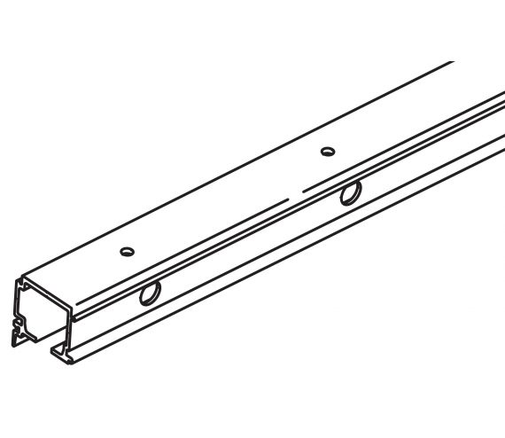 COMBI RUNNING TRACK HAWA PORTA 60/100, ALUMINUM, ANODIZED, PRE-DRILLED, CUT TO SIZE