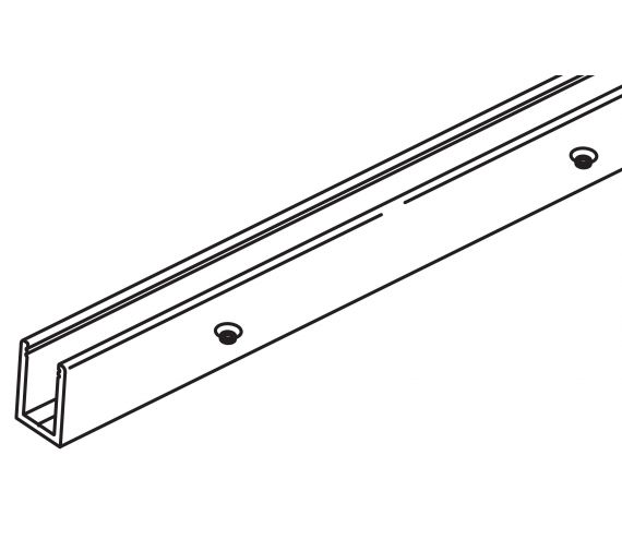 U-SHAPED GUIDE TRACK, HAWA PORTA GF/GFO, ALU ANODIZED, PRE-DRILLED, L= 3500 MM