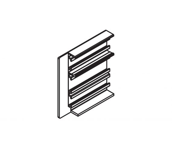 PANEL END COMPONENT HAWA PORTA 40 GE, LEFT, ALUMINUM, STAINLESS STEEL LOOK