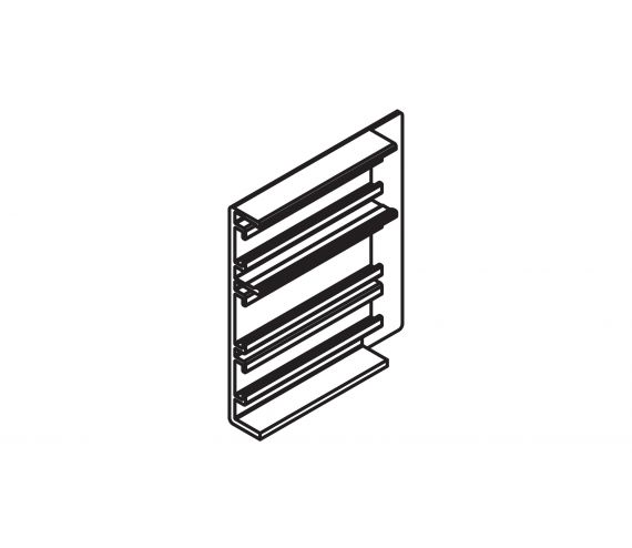 PANEL END COMPONENT HAWA PORTA 40 GE, RIGHT, ALUMINUM, STAINLESS STEEL LOOK