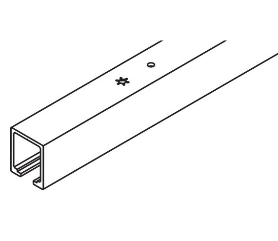 TOP TRACK 6000 MM, ALU PLAIN ANODIZED, PREDRILLED