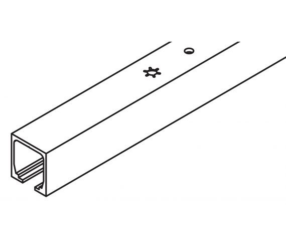 TOP TRACK 1800 MM, ALU PLAIN ANODIZED, PREDRILLED (TYPE JUNIOR 40)