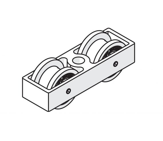 TWO-WHEELED TROLLEY,PLAST. WHEELS, HANGER BOLT M14 (JUNIOR 160 B G GV)