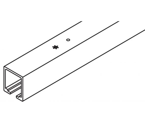 TOP TRACK, ALU PLAIN ANODIZED, PREDRILLED, CUT TO SIZE