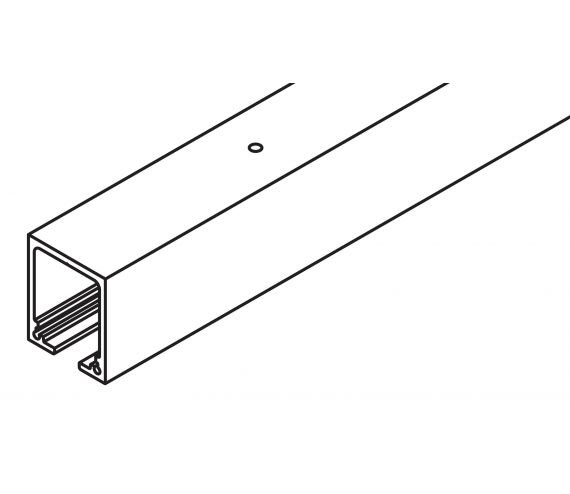 TOP TRACK CUT TO SIZE, ALU PLAIN ANODIZED, PREDRILLED (TYPE JUNIOR 160)