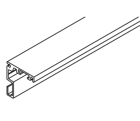 SIDE-FIXING ANGLED PROFILE CUT TO SIZE, ALU PLAIN ANODIZED, PREDRILLED, HAWA JUNIOR 80 WOOD