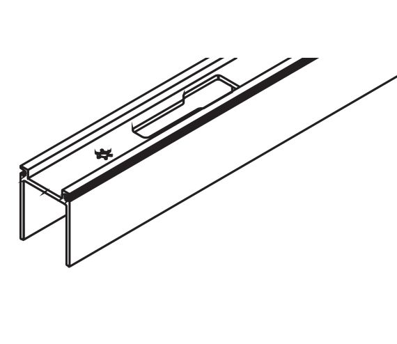 RETAINER PROFILE WITH A BAYONET LOCK, ANODIZED, FOR LENGHT OF TOP TRACK 3000 MM