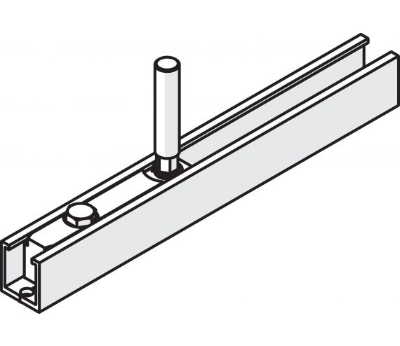 TOP FIXED SUSPENSION WITH SUSPENSION PLATE AND A 20 MM LONGER HANGER BOLT M10 FOR POCKET DOOR SOLUTI