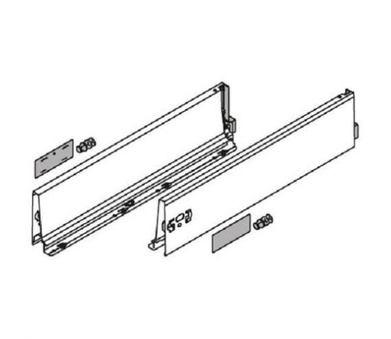 TANDEMBOX INTIVO/ANTARO LADEPROFIEL EN AFDEKKAP - K-HOOGTE - 500 MM - ZIJDEWIT 378K5002SA Z R+L  V1 