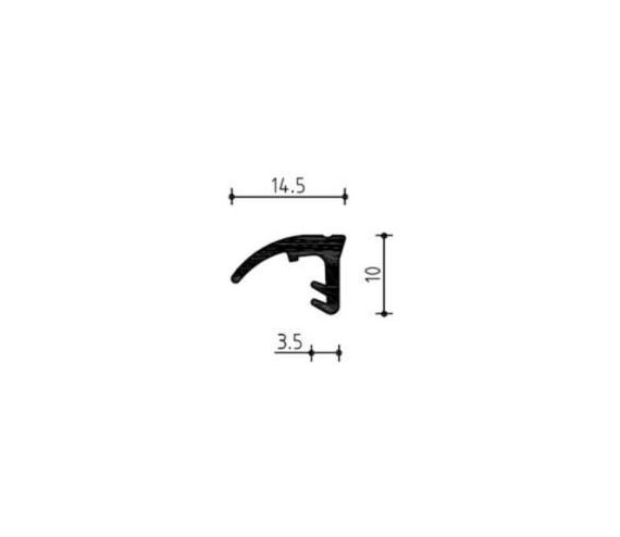 DEVENTER DICHTING HEFSCHUIF S 2586-P ZWART (16 MTR / ROL)