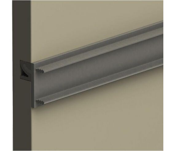 Wall Sys plank / corpusdrager 34 mm, om op te hangen, natuurlijk geanodiseerd aluminium