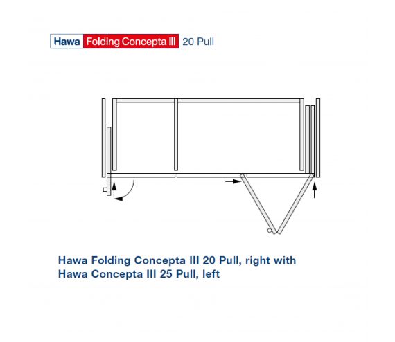 Folding concepta III 20 pull 1 Links 2 Rechts, zwart geanodiseerd