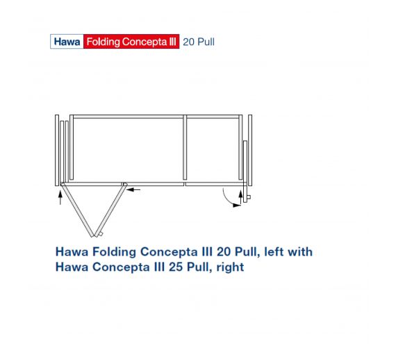 Folding concepta III 20 pull 2 Links 1 Rechts, zwart geanodiseerd