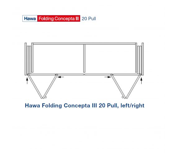 Folding concepta III 20 pull 2 Links 2 Rechts,  zwart geanodiseerd