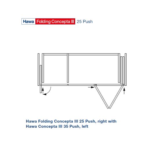 Folding concepta III 25 push 1 Links 2 Rechts, geanodiseerd