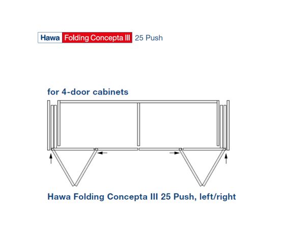 Folding concepta III 25 push 2 Links 2 Rechts, geanodiseerd