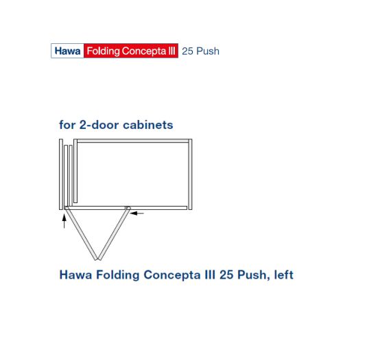 Folding concepta III 25 push 2 Links, zwart geanodiseerd