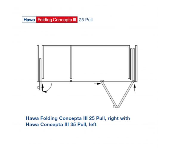 Folding concepta III 25 pull 1 Links 2 Rechts, geanodiseerd