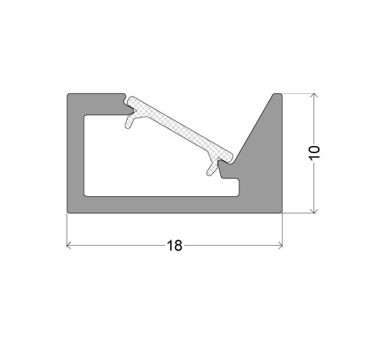 LED ALU PROFIEL IL INDIRECT LICHT H10 L3000 ZWART RAL9005 MAT