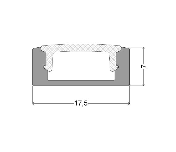 LED ALU PROFIEL SL ZONDER BOORD H7 L3000 BRUT