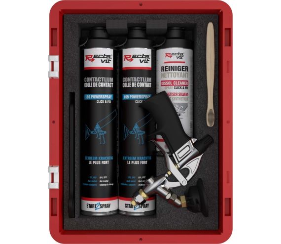 RECTAVIT 169 POWERSPRAY CLICK & FIX SPRAY GUN SET COMPLEET STARTERSPAKKET TRANSPARANT