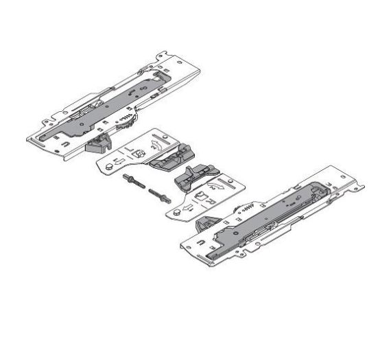 TIP-ON BLUMOTION SET L+R - BELASTING 15-40 KG (L3) TANDEMBOX NL350-650 INCL. MEENEMER - GRIJS R735 T