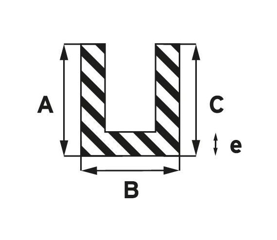 ALU U-PROFIEL 22 X 22 X 22 DIKTE 2 MM BRUT