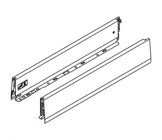 MERIVOBOX ZIJKANT M-HOOGTE, R+L, 270MM KLEUR: ZIJDEWIT 470M2702S  Z R+L  V1 SW-M