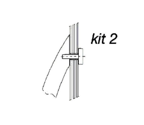 DID BEVESTIGINGSKIT ENKEL DOORGAANDE VK15 M5 INOX: KIT-2 / 15 mm CUADRADO