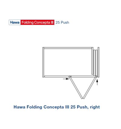 Folding concepta III 25 push 2 Rechts, geanodiseerd